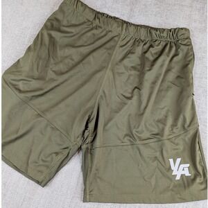 YoungLA Shorts Mens XL Green Athletic Gym Panel Zipper Pocket YLA Performance